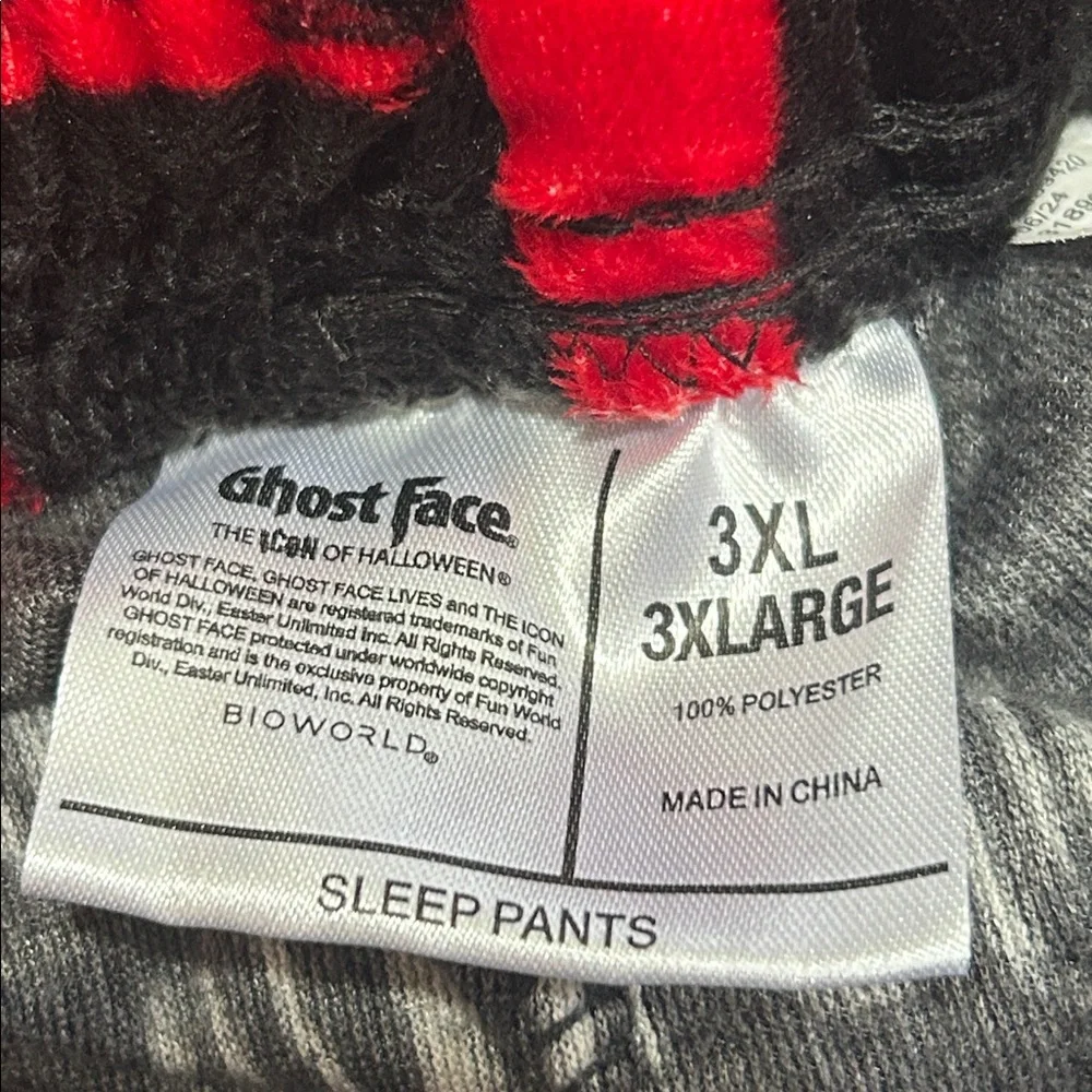 3X Ghostface velour pajama pants with pockets